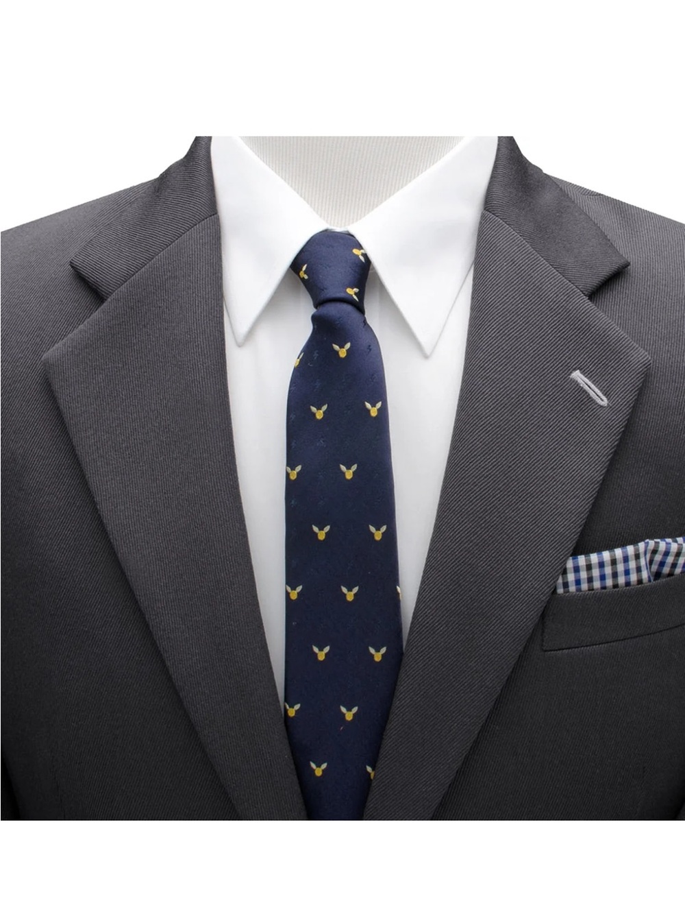 Warner Bros. Black Tie with Gold Snitch Motif